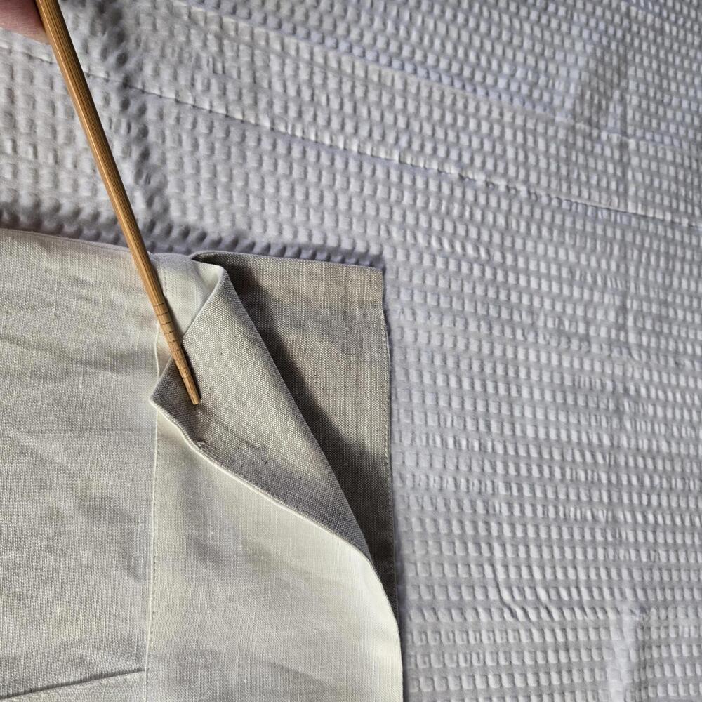 Harve Benard Linen Capri Cream High Waist Trousers Minimalist Coastal Chic SZ 12 - Picture 3 of 9